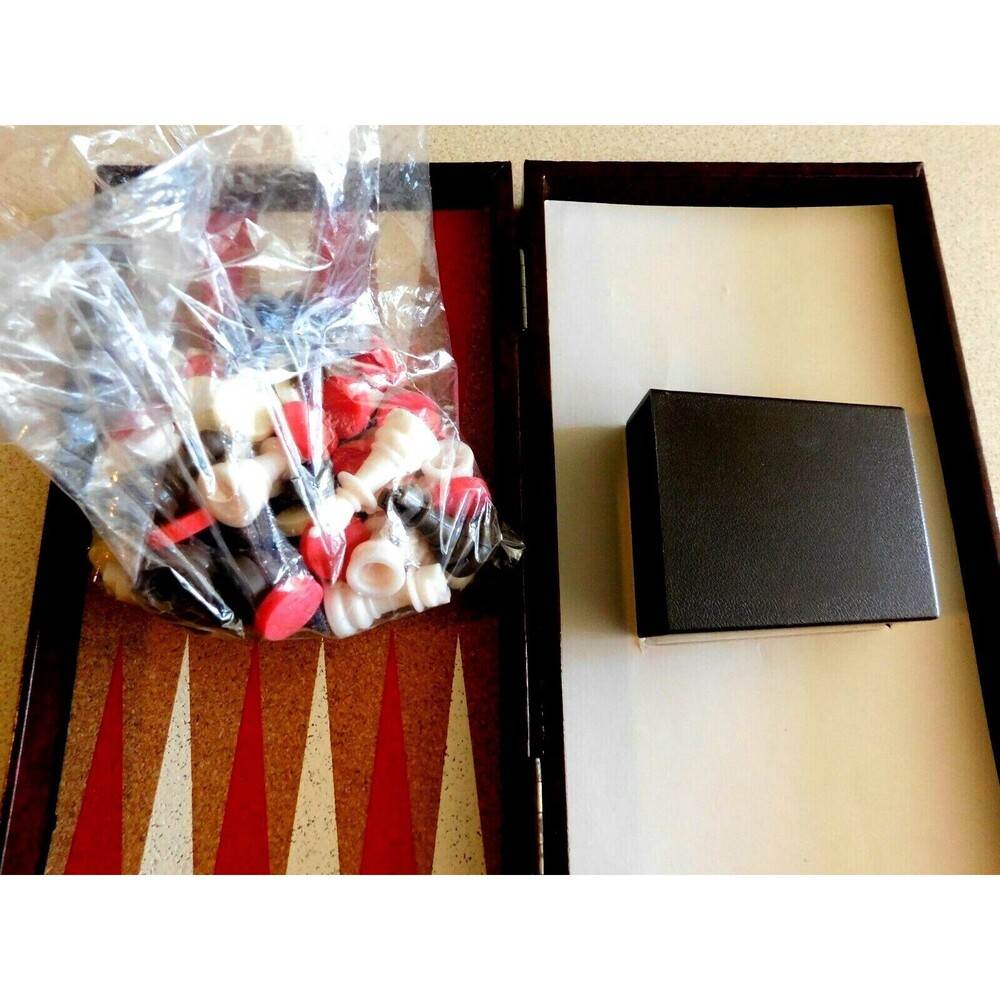 Vintage Chess Checker Backgammon Folding Travel Set Design Philipp for JC Penney